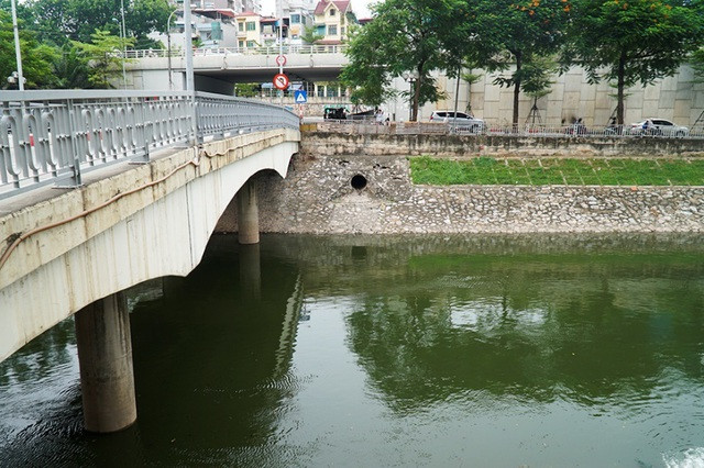 Sông Tô Lịch bất ngờ chuyển màu xanh sau khi nhận nước từ hồ Tây - 8