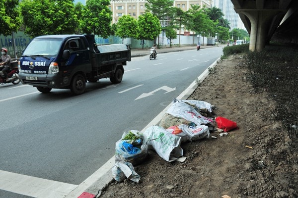 Dải phân cách trục vành đai 3 như một bãi đất hoang chạy giữa lòng Hà Nội - Ảnh 6.