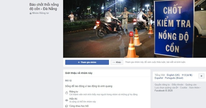 Lập trang Facebook báo chốt kiểm tra nồng độ cồn giúp ma men né CSGT ! - Ảnh 2.