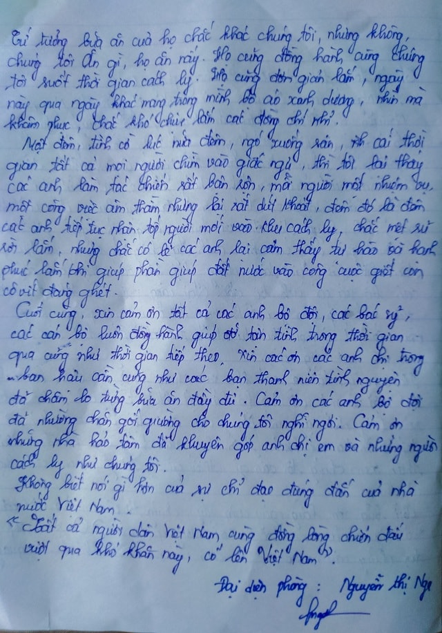 Những dòng thư nặng nghĩa tình gửi tới chiến sĩ trong khu cách ly - 7 Những dòng thư nặng nghĩa tình gửi tới chiến sĩ trong khu cách ly - 7