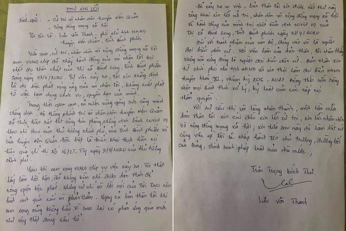 Phó Chủ tịch HĐND chống đối đo thân nhiệt gửi thư xin lỗi, nộp đơn từ chức - Ảnh 1.