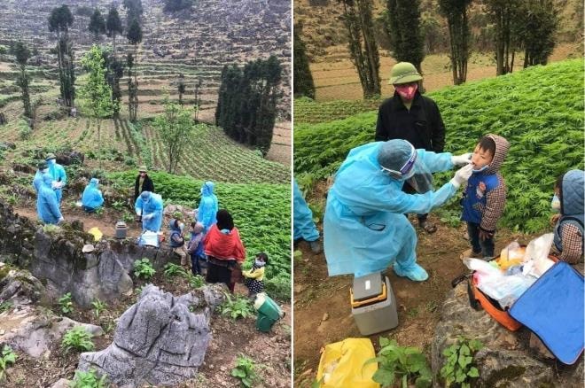 Dân mạng đua nhau chia sẻ ảnh y bác sĩ leo nương xét nghiệm COVID-19 cho dân - 1