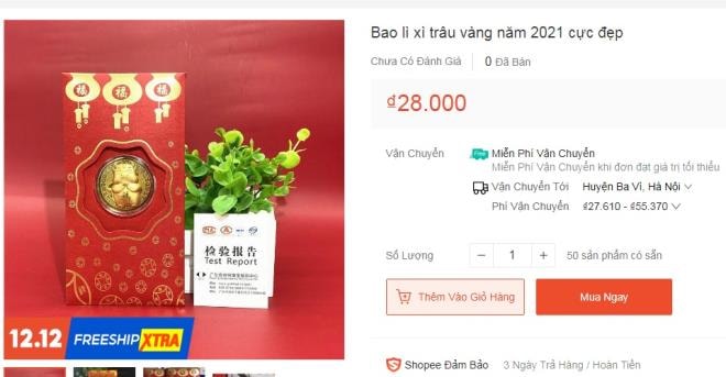 Gần Tết Tân Sửu, lì xì, tiền xu hình trâu đắt khách - Ảnh 3.