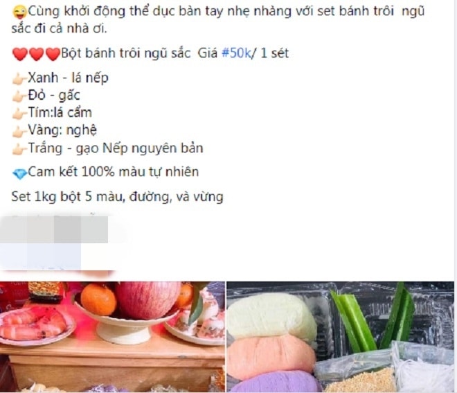 Gần Tết Hàn thực, bột bánh trôi ngũ sắc hút khách - Ảnh 1.