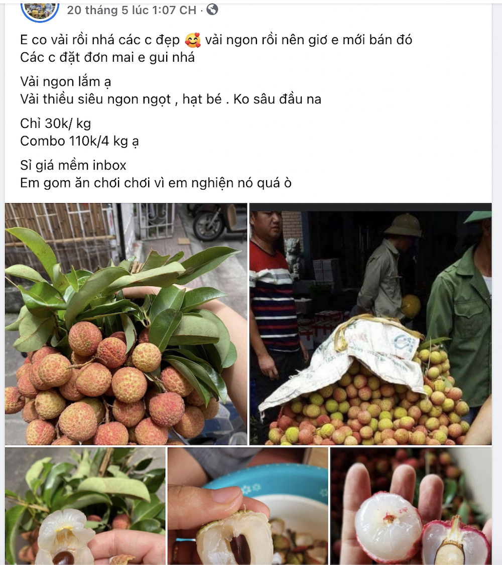 Vải đầu mùa bán tràn Hà Nội: Hút khách từ 'chợ mạng', ven đường đến siêu thị - Ảnh 21.