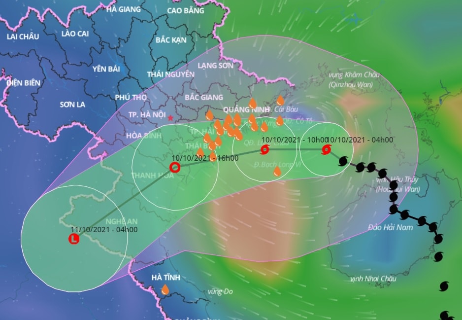 Bão số 7 vào vịnh Bắc Bộ, Hà Nội mưa lạnh - Ảnh 1.