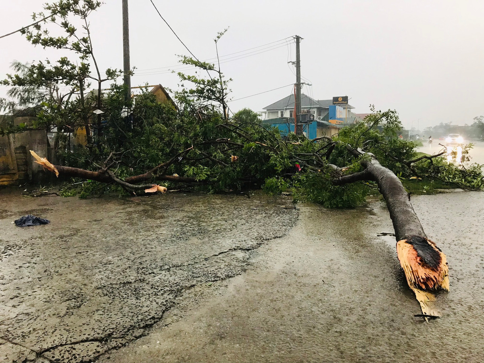 Quảng Trị: Lốc xoáy tàn phá thị trấn Cửa Việt trước khi bão vào - Ảnh 3.