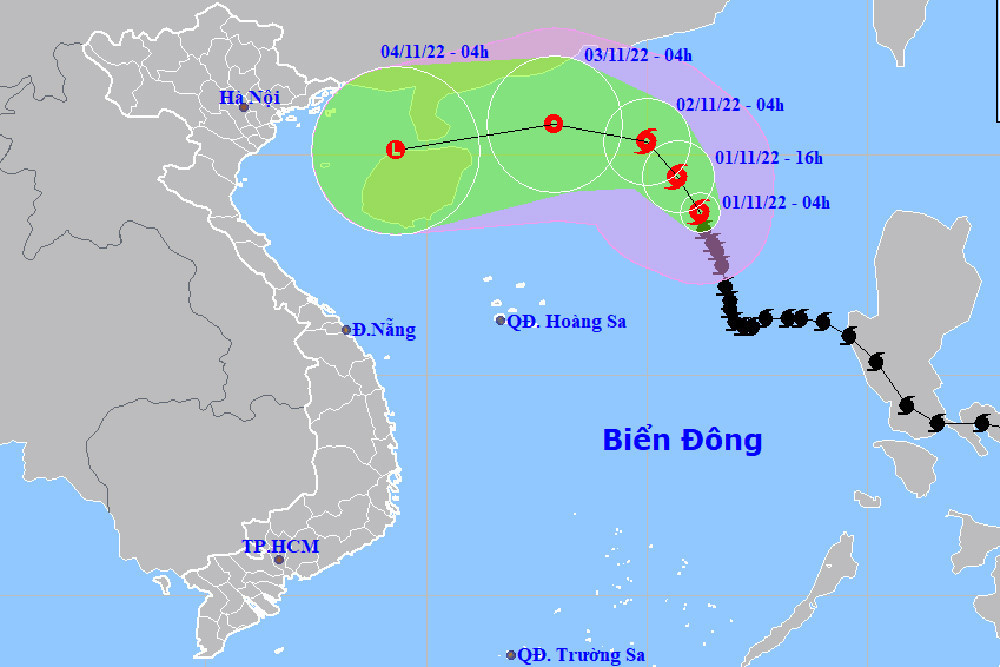Bão số 7 sẽ suy yếu thành áp thấp nhiệt đới, ít ảnh hưởng đến đất liền Việt Nam - Ảnh 1.