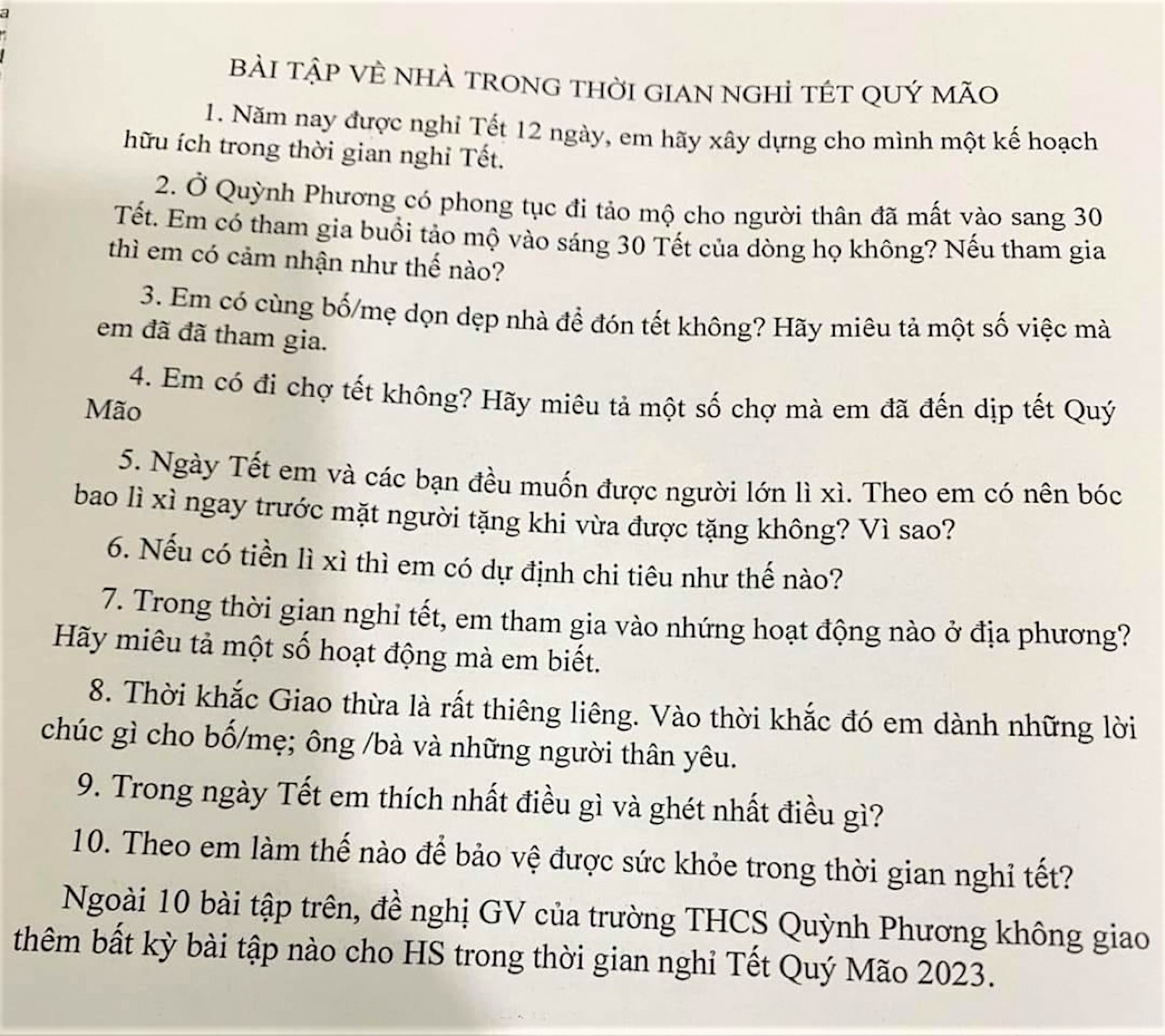 Đừng để học sinh vật vã, ám ảnh với bài tập về nhà trong dịp Tết - Ảnh 3.