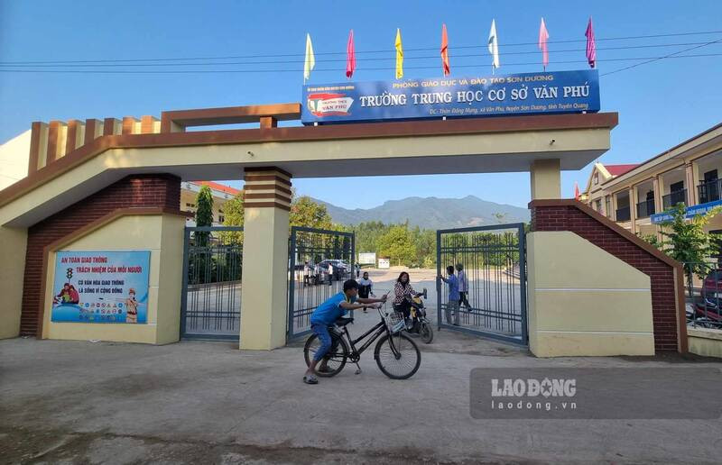 Trường THCS Văn Phú nơi xảy ra sự việc. Ảnh: Lam Thanh