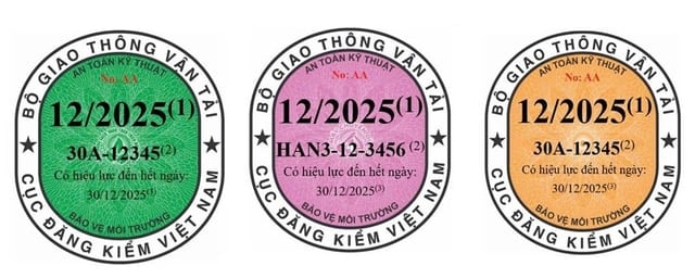 Các loại tem kiểm định theo quy định của Thông tư 47/2024. Ảnh: Bộ GTVT