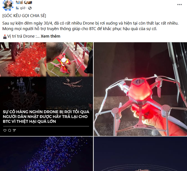 Vụ hàng loạt drone rơi đêm 30/4: Người nhặt được không trả lại sẽ bị xử lý thế nào?- Ảnh 1. Vụ hàng loạt drone rơi đêm 30/4: Người nhặt được không trả lại sẽ bị xử lý thế nào?- Ảnh 1.