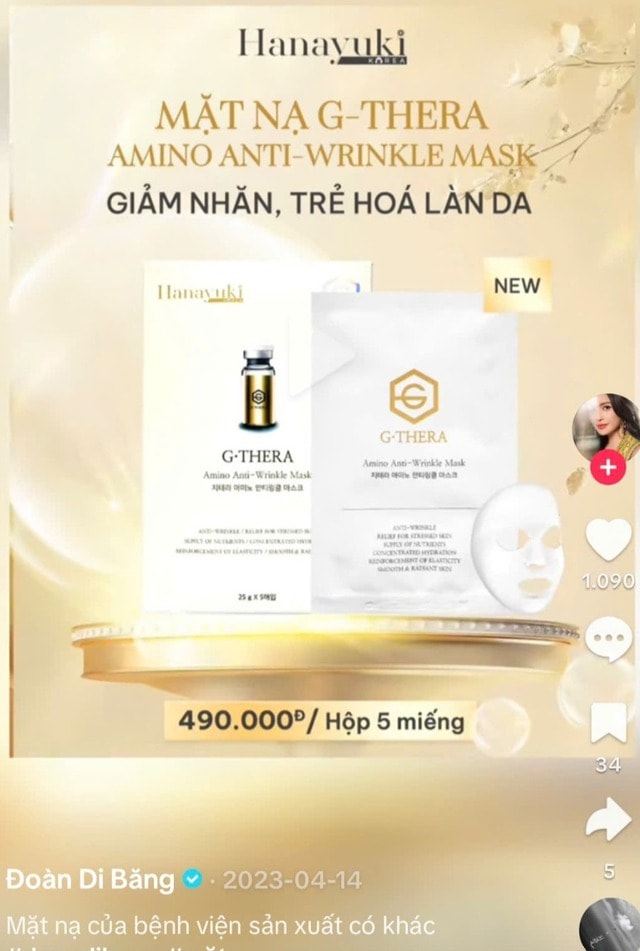 Ninh Thuận thu hồi lô mặt nạ Đoàn Di Băng quảng cáo và 2 lô mỹ phẩm khác- Ảnh 1.