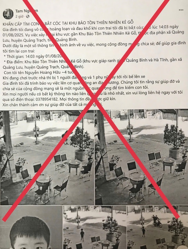 Giả mạo thông tin bắt cóc trẻ em để lừa đảo, kêu gọi tiền từ thiện- Ảnh 1. Giả mạo thông tin bắt cóc trẻ em để lừa đảo, kêu gọi tiền từ thiện- Ảnh 1.
