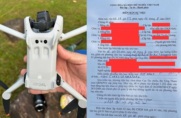 Nam thanh niên bay flycam trái phép tại sự kiện đặc biệt quan trọng ở Tuyên Quang- Ảnh 1.