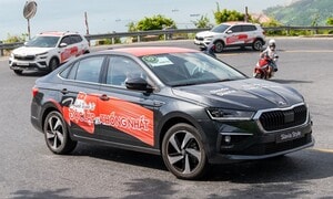 Mẫu sedan Skoda Slavia chưa ra mắt bất ngờ tham gia hành trình xuyên Việt