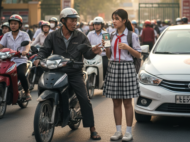 Học sinh suýt bị lừa đón bằng 'xe công nghệ' - Bài học cảnh giác về an toàn ngoài trường học- Ảnh 1.