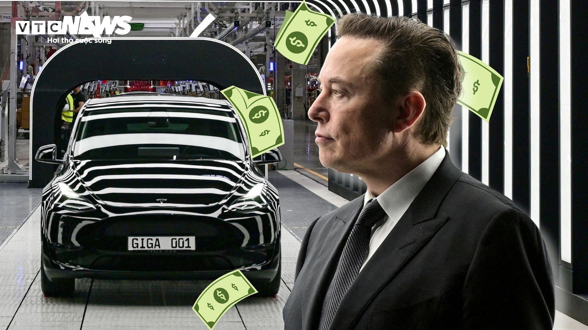 Tỷ phú Elon Musk hưởng lợi khi cổ phiếu Tesla phục hồi. (Đồ họa: Mạnh Hùng)