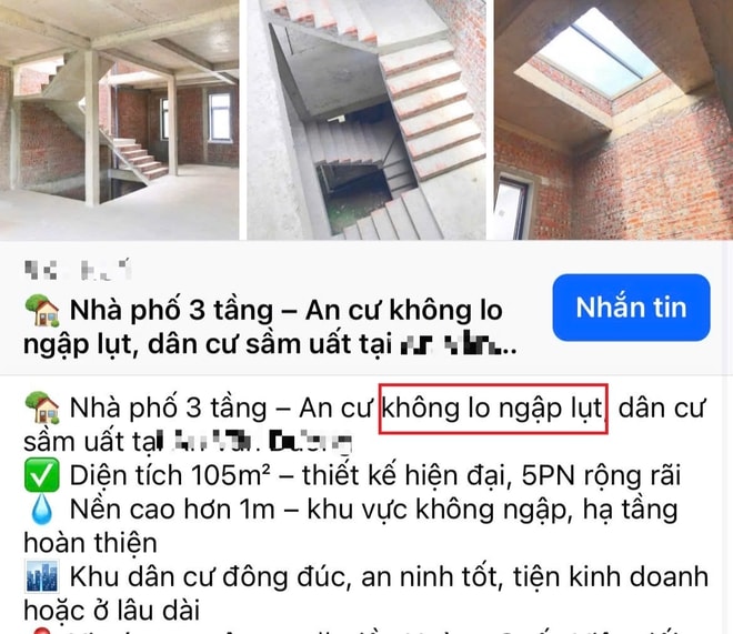 Nhà cao ráo không ngập, chiêu quảng cáo 'hút khách' giữa mùa mưa bão- Ảnh 2.