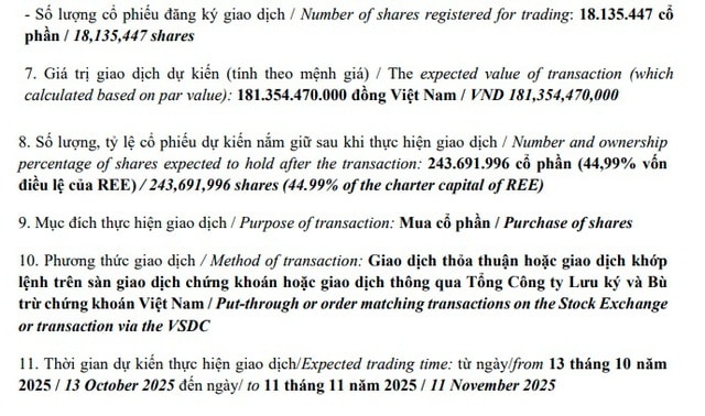 Chuyển động 'nóng' tại REE, Platium Victory PTE,Ltd tăng cổ phần- Ảnh 2. Chuyển động 'nóng' tại REE, Platium Victory PTE,Ltd tăng cổ phần- Ảnh 2.