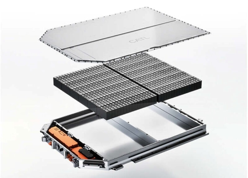 Pin Qilin thế hệ thứ ba với công nghệ pin liền khối tiên tiến do CATL sản xuất. (Ảnh CATL)