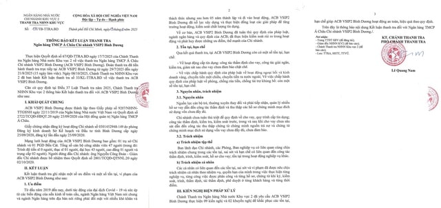 Thanh tra phát hiện sai sót tại Ngân hàng ACB Vsip2 Bình Dương- Ảnh 2. Thanh tra phát hiện sai sót tại Ngân hàng ACB Vsip2 Bình Dương- Ảnh 2.