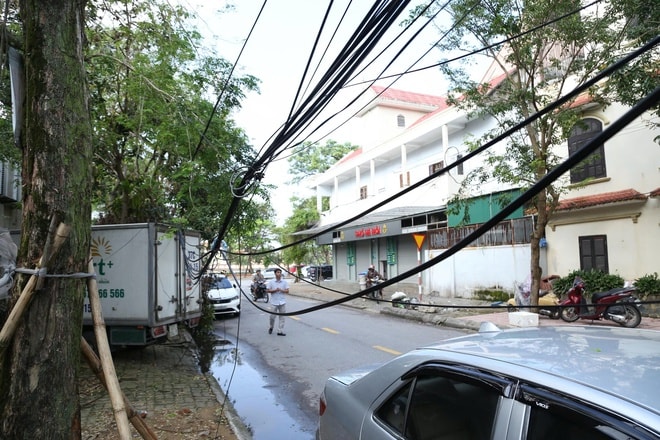 Dây cáp viễn thông rối như mạng nhện ở Nghệ An sau bão- Ảnh 9. Dây cáp viễn thông rối như mạng nhện ở Nghệ An sau bão- Ảnh 9.
