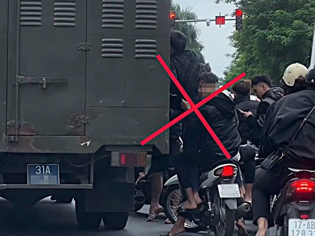Xử lý nhóm thanh niên đeo bám xe chở phạm nhân trên phố Lê Đức Thọ- Ảnh 2.