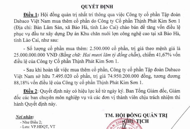 Dabaco nâng sở hữu tại Kim Sơn 1 lên 88,18%- Ảnh 2.