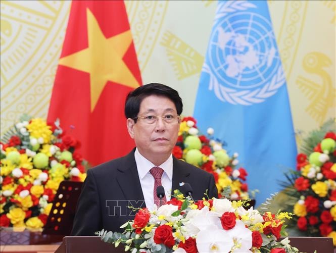 Chủ tịch nước chủ trì chiêu đãi trọng thể Tổng Thư ký Liên hợp quốc- Ảnh 1. Chủ tịch nước chủ trì chiêu đãi trọng thể Tổng Thư ký Liên hợp quốc- Ảnh 1.