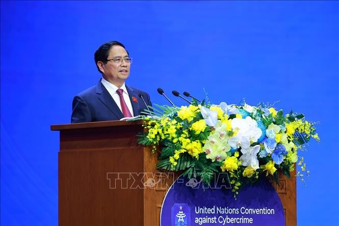 Thủ tướng Phạm Minh Chính kêu gọi các nước cùng thực hiện '5 đẩy mạnh' triển khai Công ước Hà Nội- Ảnh 1. Thủ tướng Phạm Minh Chính kêu gọi các nước cùng thực hiện '5 đẩy mạnh' triển khai Công ước Hà Nội- Ảnh 1.