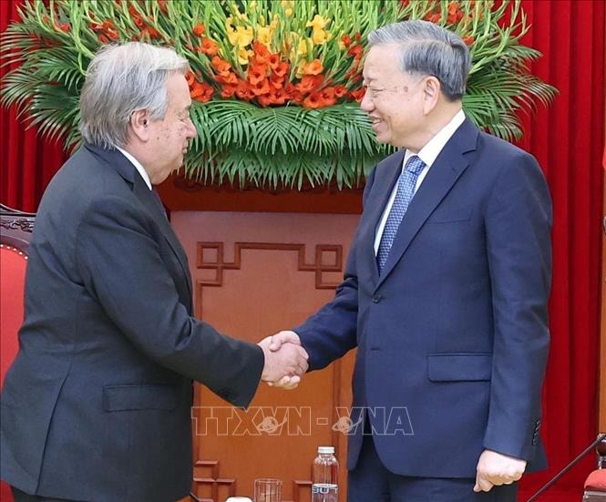 Công ước Hà Nội: Tổng Bí thư Tô Lâm tiếp Tổng Thư ký Liên hợp quốc- Ảnh 1. Công ước Hà Nội: Tổng Bí thư Tô Lâm tiếp Tổng Thư ký Liên hợp quốc- Ảnh 1.