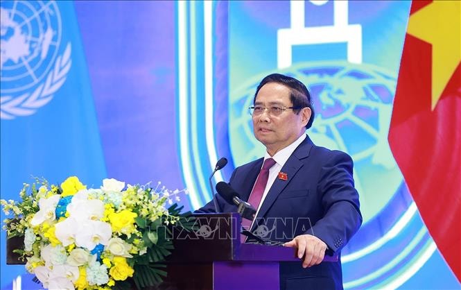 Thủ tướng Phạm Minh Chính và Tổng Thư ký Liên hợp quốc dự Họp báo Lễ mở ký Công ước Hà Nội- Ảnh 5. Thủ tướng Phạm Minh Chính và Tổng Thư ký Liên hợp quốc dự Họp báo Lễ mở ký Công ước Hà Nội- Ảnh 5.
