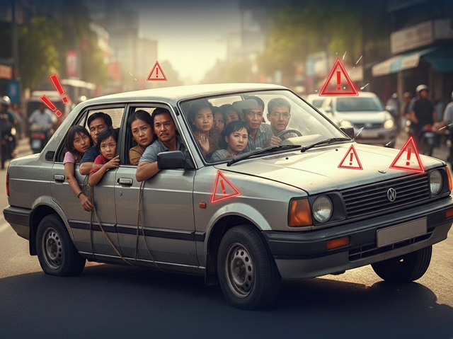 Xe ô tô 4 chỗ chở 5 người có bị phạt không?- Ảnh 2. Xe ô tô 4 chỗ chở 5 người có bị phạt không?- Ảnh 2.