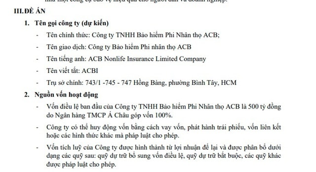 Ngân hàng ACB dự kiến lập công ty bảo hiểm- Ảnh 2. Ngân hàng ACB dự kiến lập công ty bảo hiểm- Ảnh 2.