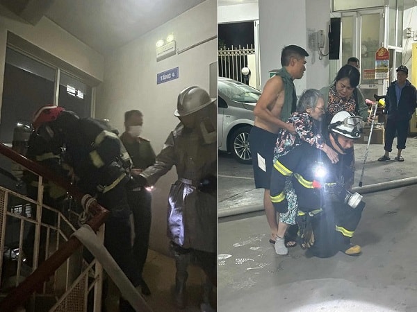 Cháy chung cư ở Hà Nội, 2 người mắc kẹt may mắn thoát nạn- Ảnh 2.