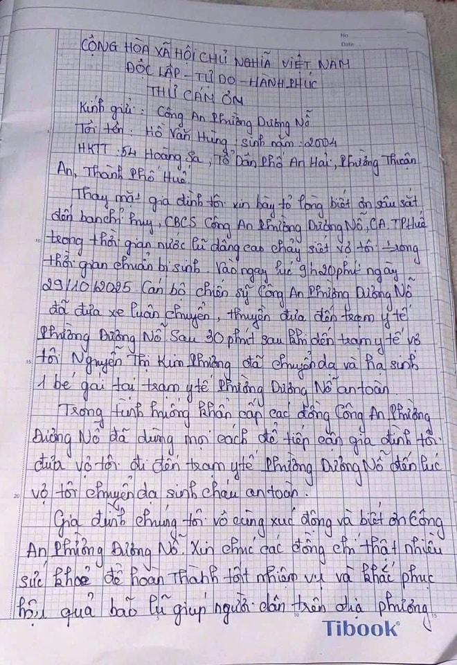 Gia đình được cứu trong lũ, người đàn ông viết thư cảm ơn, 'xin nhận Huế làm quê hương thứ 2'- Ảnh 2.