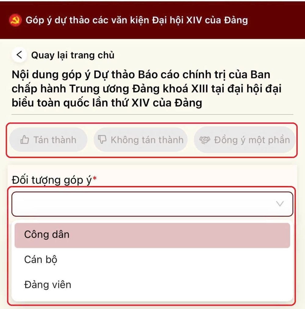 Hướng dẫn góp ý các dự thảo văn kiện trình Đại hội XIV của Đảng trên ứng dụng VNeID- Ảnh 3. Hướng dẫn góp ý các dự thảo văn kiện trình Đại hội XIV của Đảng trên ứng dụng VNeID- Ảnh 3.