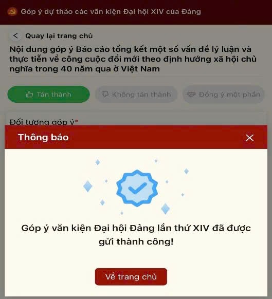 Hướng dẫn góp ý các dự thảo văn kiện trình Đại hội XIV của Đảng trên ứng dụng VNeID- Ảnh 4. Hướng dẫn góp ý các dự thảo văn kiện trình Đại hội XIV của Đảng trên ứng dụng VNeID- Ảnh 4.