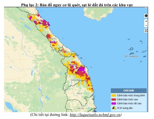 Danh sách các điểm có nguy cơ cao lũ quét, sạt lở đất do mưa lớn ở miền Trung- Ảnh 3. Danh sách các điểm có nguy cơ cao lũ quét, sạt lở đất do mưa lớn ở miền Trung- Ảnh 3.
