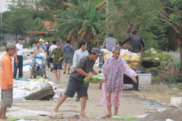 Bờ kè ven sông Thu Bồn bị 'ngoạm' từng mét, hàng nghìn người căng mình giữ đất- Ảnh 7.