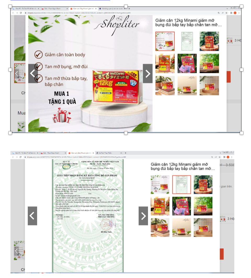 Cục An toàn thực phẩm phát hiện sản phẩm Giảm cân MINAMI giả mạo bản công bố- Ảnh 1. Cục An toàn thực phẩm phát hiện sản phẩm Giảm cân MINAMI giả mạo bản công bố- Ảnh 1.