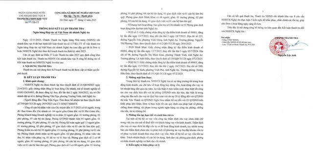 Thanh tra kết luận một số tồn tại tại Co.opBank Nghệ An- Ảnh 2.