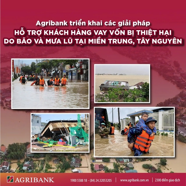 Agribank tiếp tục triển khai chính sách giảm tới 2%/năm lãi suất cho vay hỗ trợ khách hàng bị thiệt hại do bão số 12, 13 và mưa lũ- Ảnh 1.