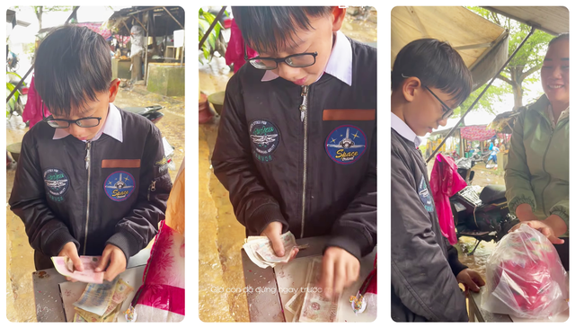 Xúc động hình ảnh cậu bé bẽn lẽn ôm heo đất đến ủng hộ bà con vùng 'tâm lũ'- Ảnh 2.