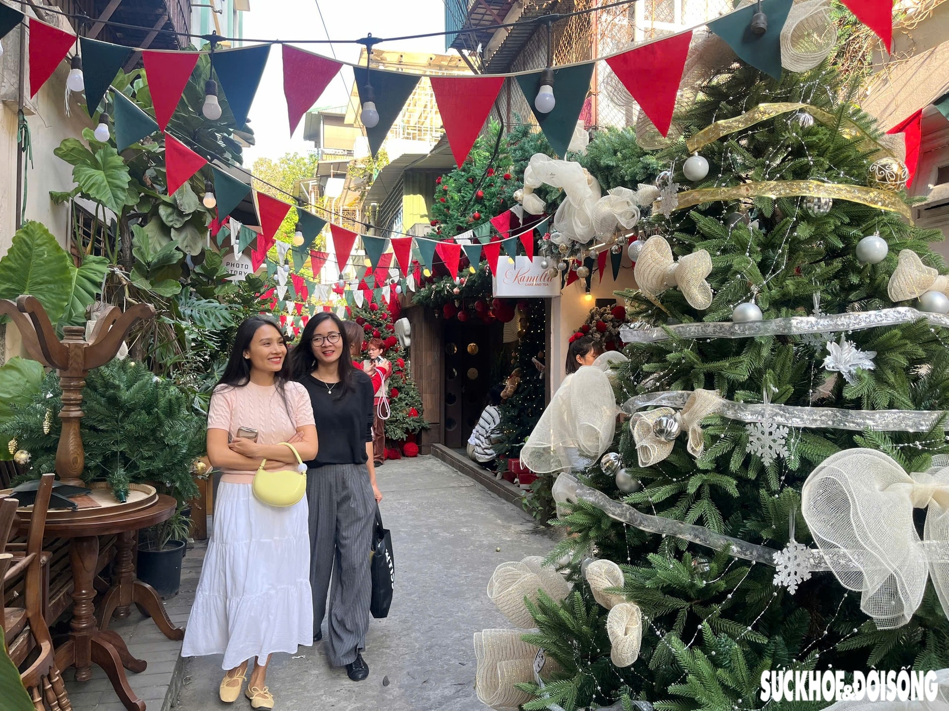 Ngõ nhỏ ở Hà Nội 'hút' giới trẻ trước mùa Giáng sinh- Ảnh 1.