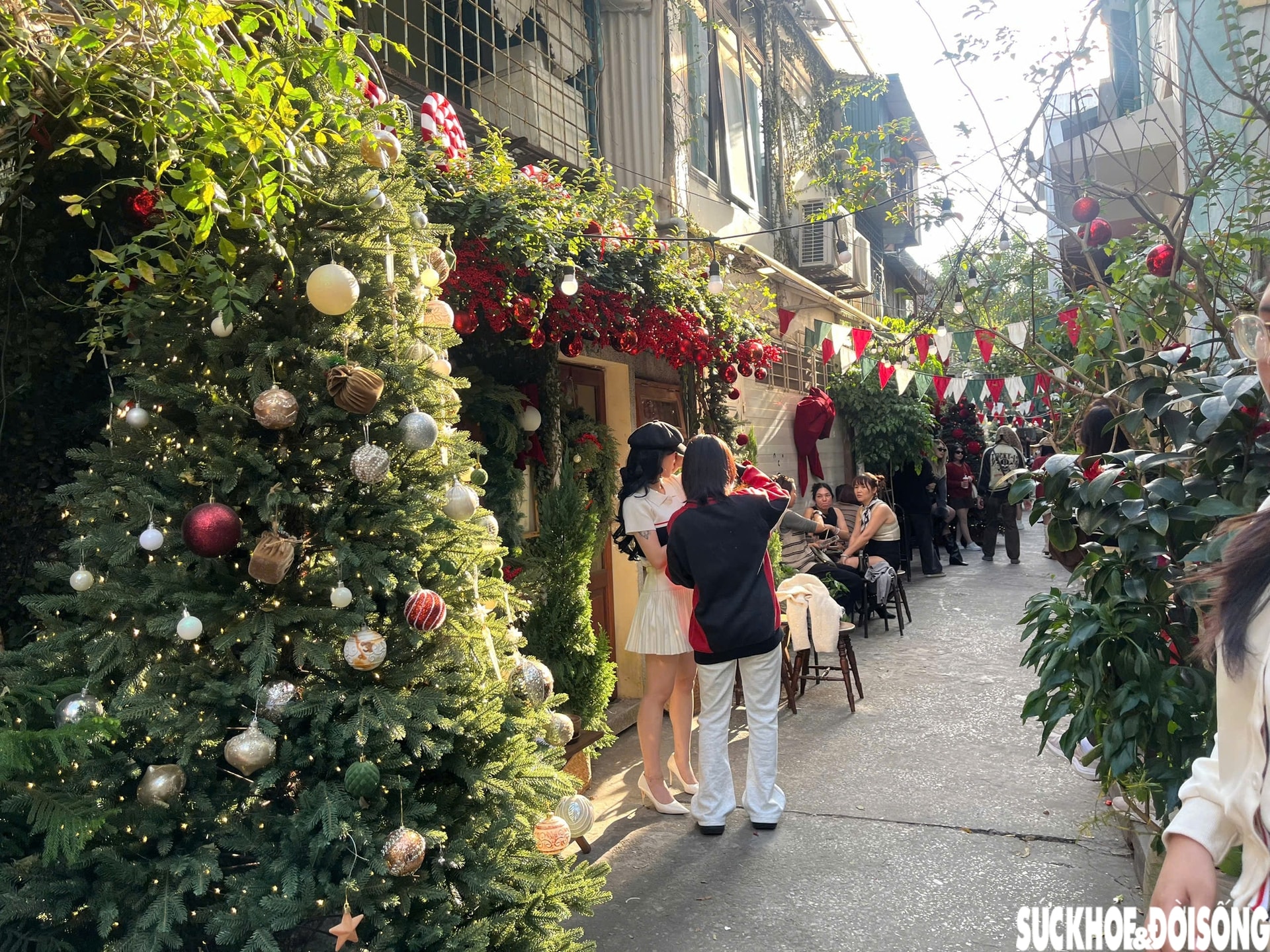 Ngõ nhỏ ở Hà Nội 'hút' giới trẻ trước mùa Giáng sinh- Ảnh 2.