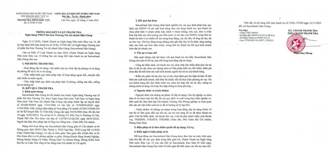 Thanh tra công bố các tồn tại, hạn chế tại Sacombank Hậu Giang- Ảnh 2. Thanh tra công bố các tồn tại, hạn chế tại Sacombank Hậu Giang- Ảnh 2.