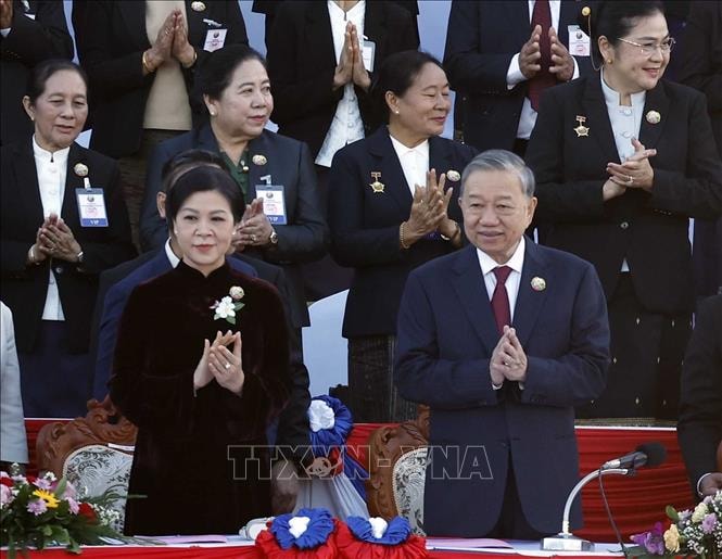 Tổng Bí thư Tô Lâm và Phu nhân dự Lễ kỷ niệm 50 năm Quốc khánh Lào- Ảnh 3.