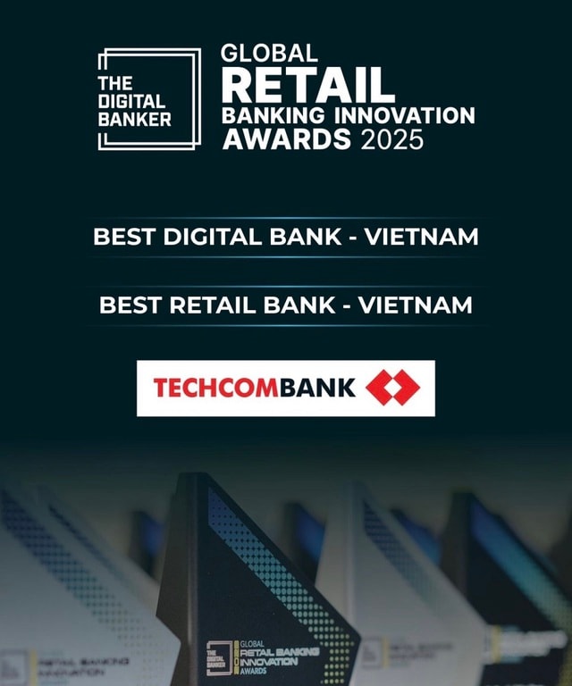 Techcombank ba năm liên tiếp là 'Ngân hàng số tốt nhất Việt Nam' do the Digital Banker bình chọn- Ảnh 1. Techcombank ba năm liên tiếp là 'Ngân hàng số tốt nhất Việt Nam' do the Digital Banker bình chọn- Ảnh 1.